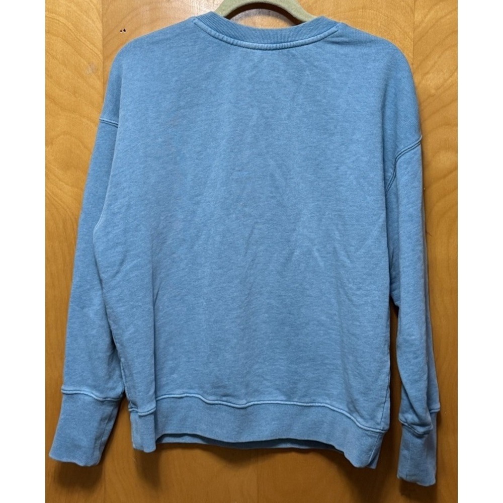 Zadig Voltaire Oscar Mon Amour Oversized Cotton Crewneck Sweatshirt Aqua Blue XS - Picture 4 of 11